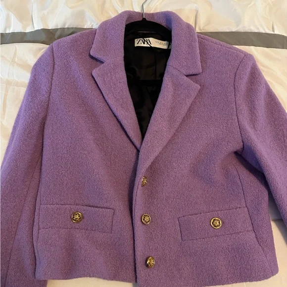 ZARA Textured Blazer and Mini Skirt Set - Lilac, Lavender - Picture 5 of 12